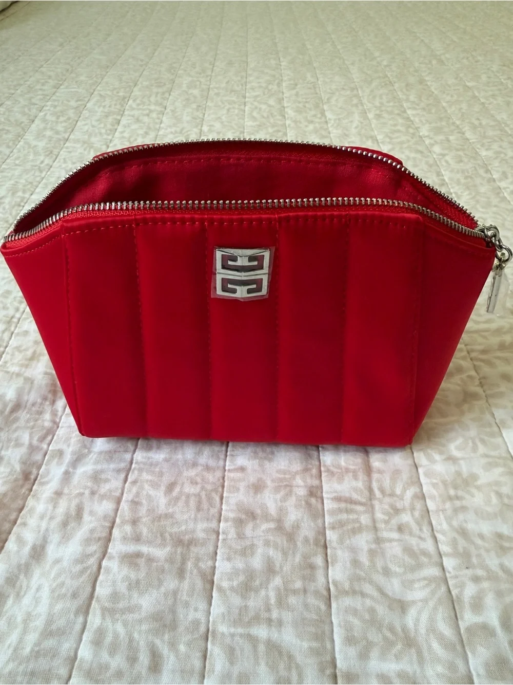 Givenchy Red Quilted Cosmetic Pouch